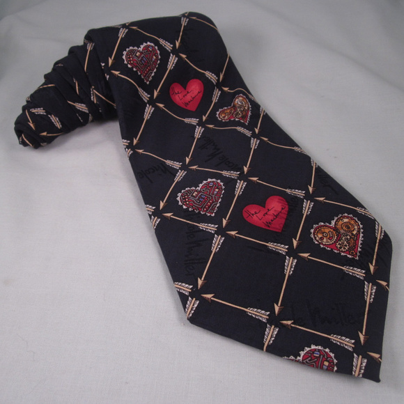 Nicole Miller Other - NICOLE MILLER Silk Necktie THE LOVE MACHINE Navy